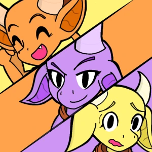 Chasa, Chiata, and Tita, the Flameterror Trio