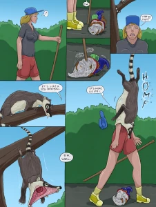 Kelly and the coati 1 (color)
