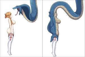 Pouch Snake enjoys its knight (alt)