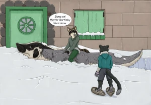 Bart in the snow (color)