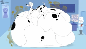 A hungry Dalmatian