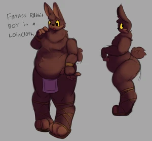 Fatass rabbit boy in a loincloth