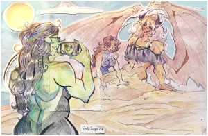 The trio at the beach