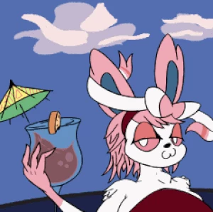 animated fat sylveon gut at the beach