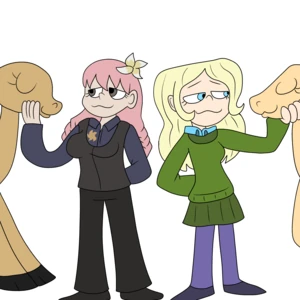 Two Nature Girls Feed The Animals