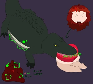 Croc munches on gf