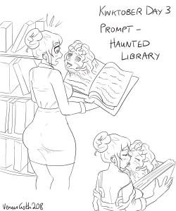 Kinktober day 3 prompt - haunted library 