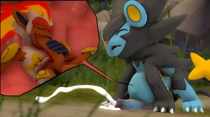 luxray really enjoying some monkey