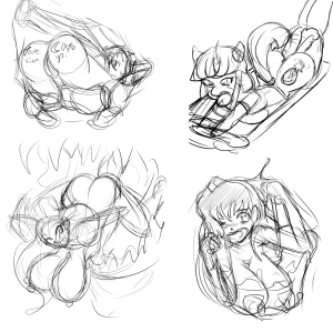 vore and a cooking sketches