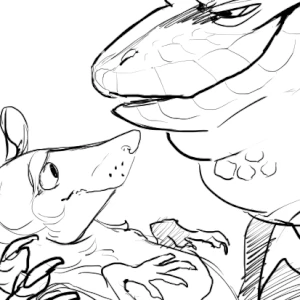 Tegu and a rat vore animation