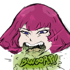 Gundam - Haman Eating Rinko and Gyanko From Build Fighters